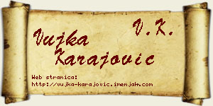 Vujka Karajović vizit kartica